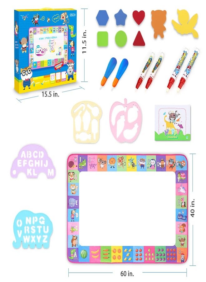 Toyk Water Doodle Mat - Kids Painting Writing Doodle Toy Board - Color Doodle Drawing Mat Bring Magic Pens Educational Toys for Age 3 4 5 6 7 8 9 10 11 12 Year Old Girls Boys Age Toddler Gift (Pink) - Image 5